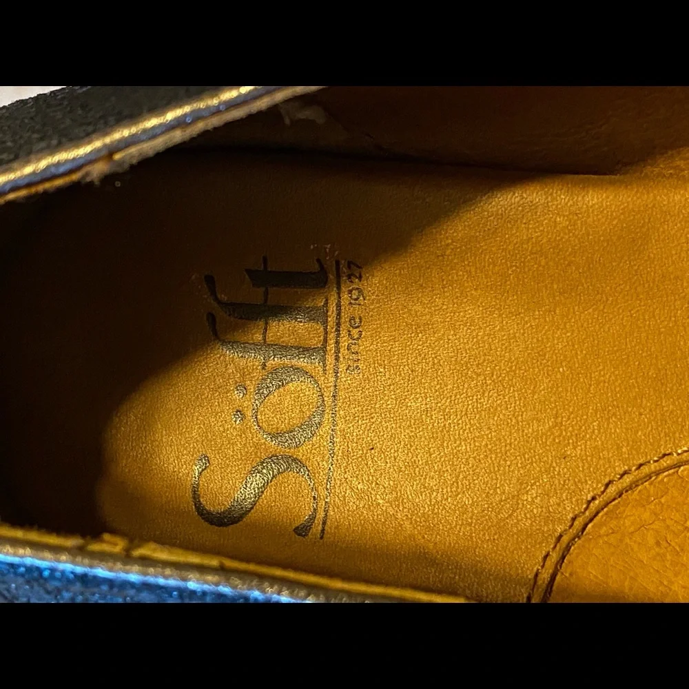 SOFFT Leather Slip On Open Toed‎ Pumps 3.5” heel